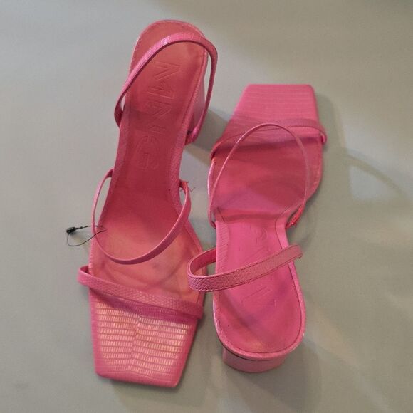 BRAND NEW MANGO BLOCK HEEL  SQUARE TOE WOMENS SANDALS - Picture 6 of 16